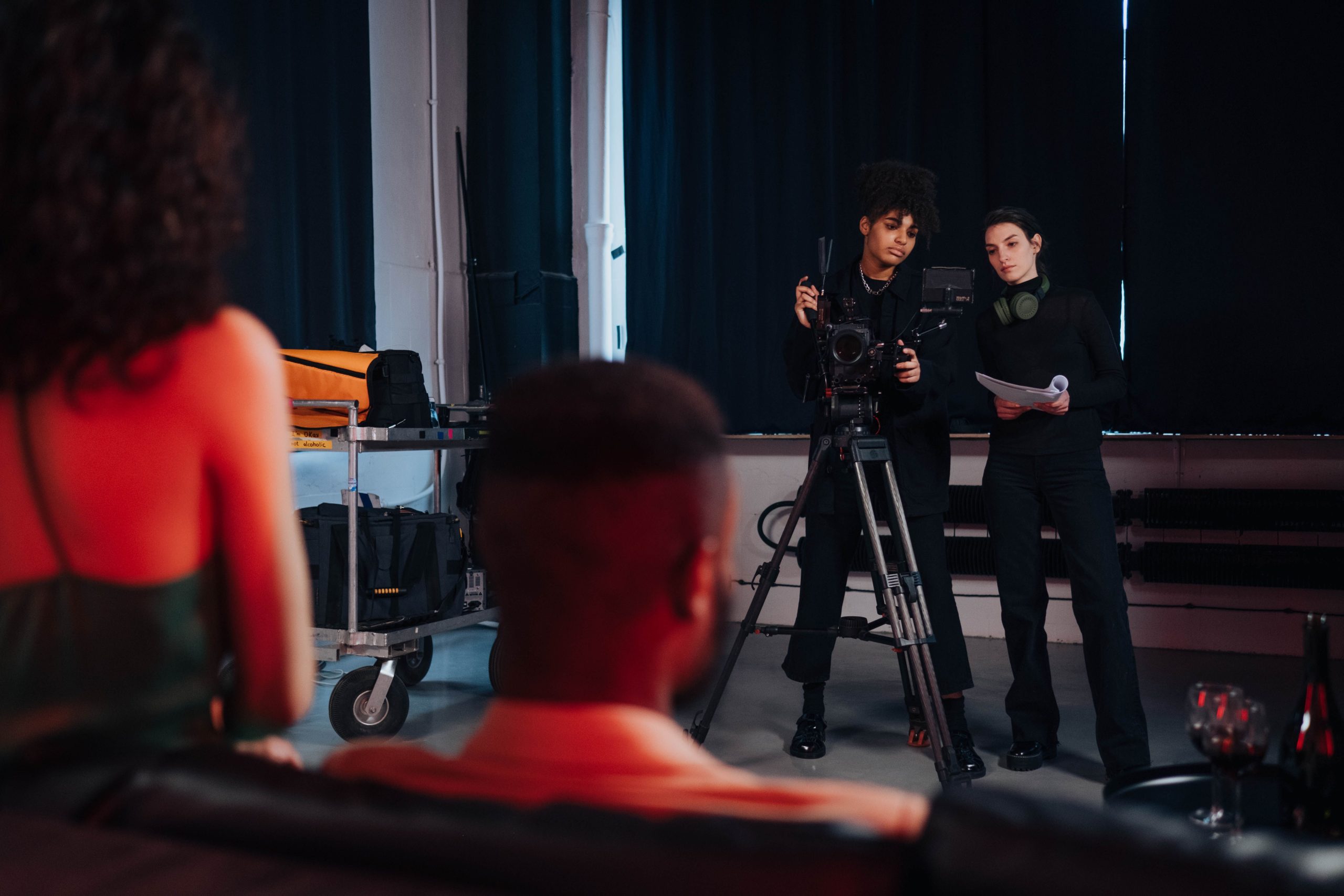 Actor at a film shoot on a movie set.